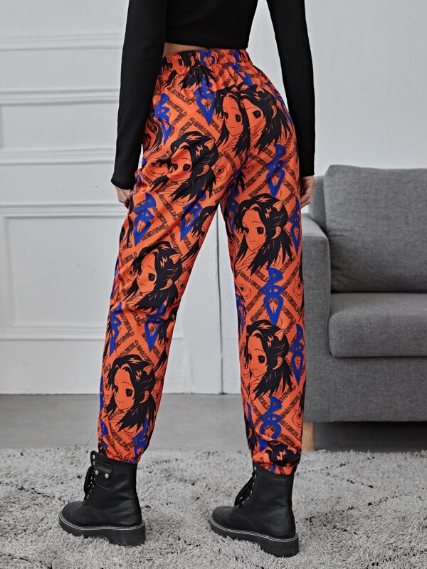 SHEIN Pop Art Print Wind Pants - Trendy Eg