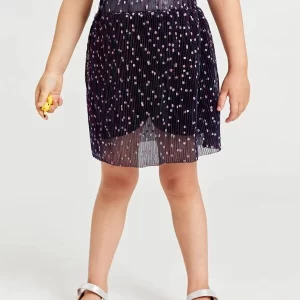 Toddler Girls Polka Dot Mesh Overlay Skirt