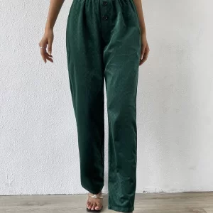 SHEIN Solid Elastic Waist Pants