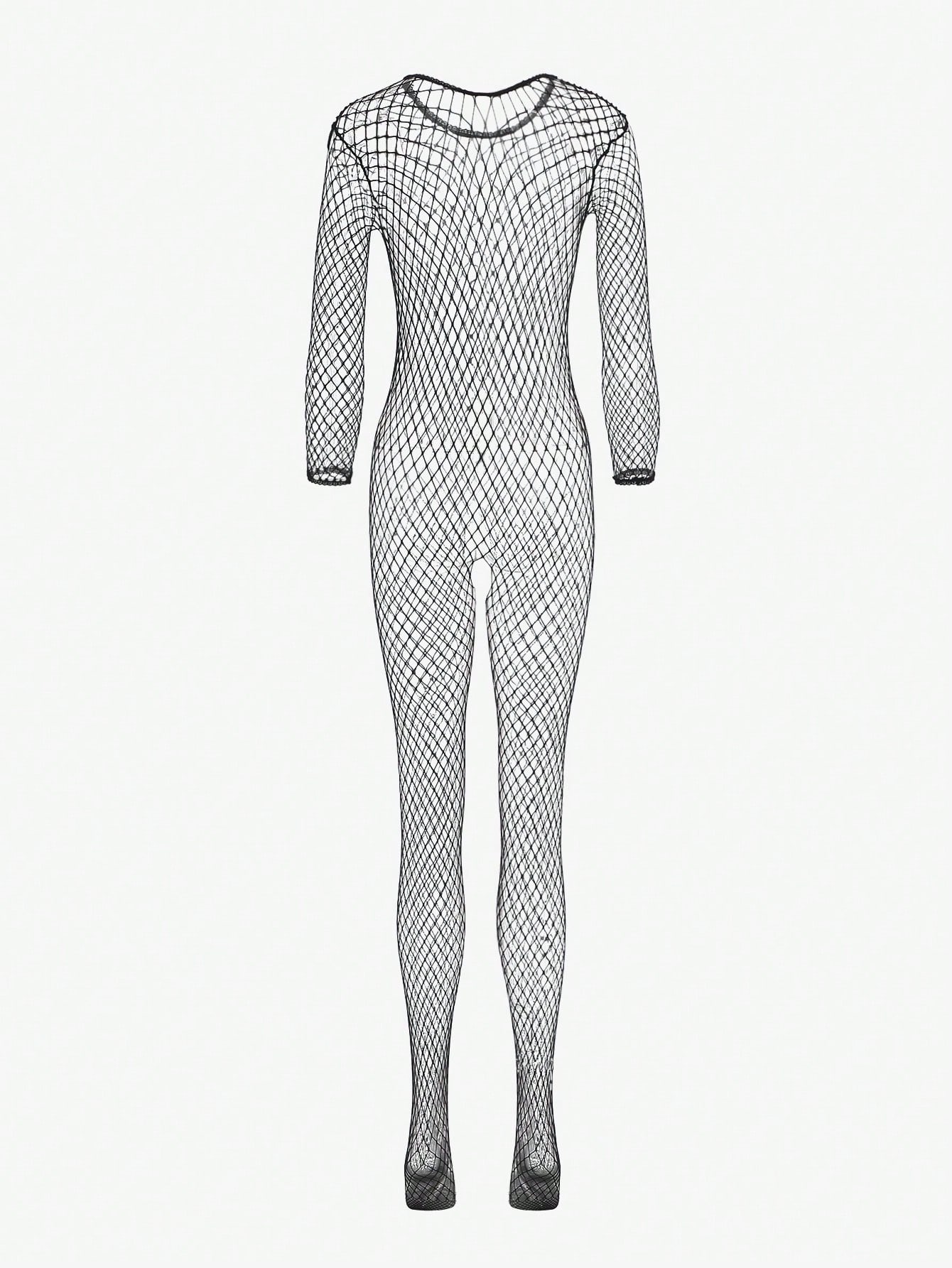 SHEIN Fishnet Insert Pullover & Sweatpants Activewear Set