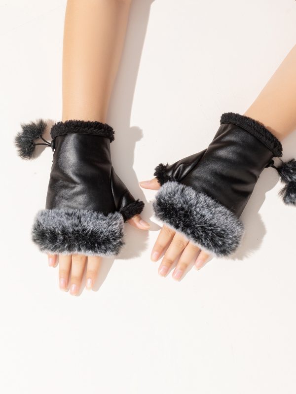 SHEIN Fuzzy Fingerless Gloves