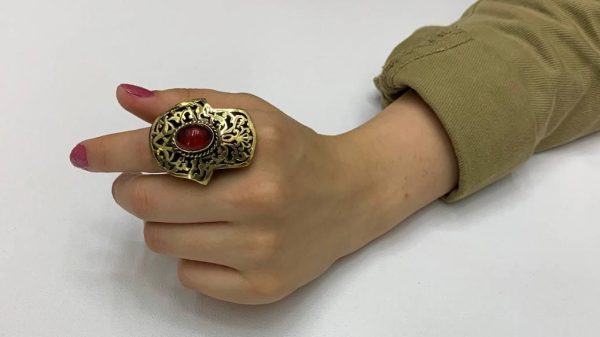 Hand shaped copper ring