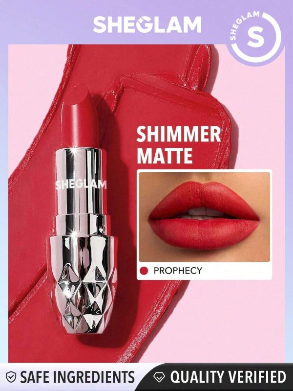 SHEGLAM Stellar Shimmer Matte Lipstick - Fountain of Prophecies 10 Colors, Long Lasting Matte Lipstick, Nourishes the lips and makes them silky smooth