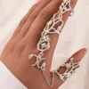 SHEIN 1pc Creative Flower Design Chain Decor Mittens Ring For Women For Daily Decoration Dating Gift