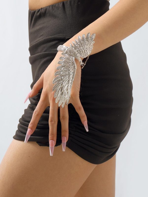 SHEIN 1pc Light Luxury Phoenix Metal Textured Bangle For Women
