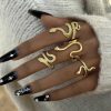 SHEIN 4pcs/Set Fashionable Vintage Snake Shaped Alloy Ring Set For Women, Party Gift