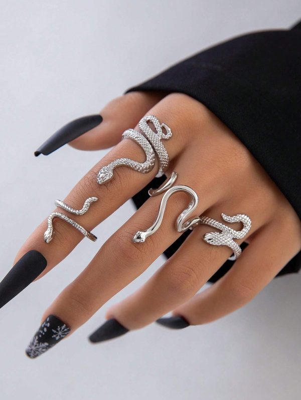 SHEIN 4pcs Snake Design Ring