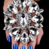 INS Clear Rhinestone Acrylic Large Round Stone Open Ring Decoration for Women Crystal Big Circle Adjustable Finger Rings Jewelry