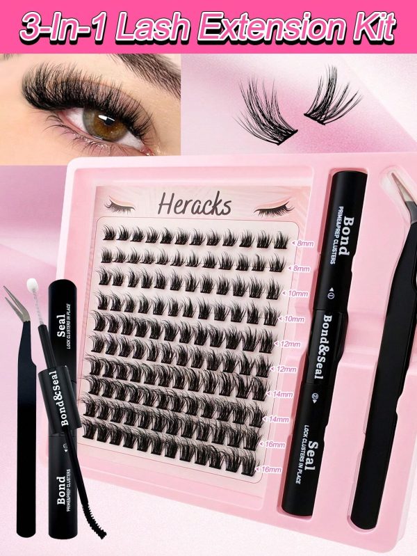 SHEIN 120Pcs Individual Cluster Lashes 8-16mm Mix Segmented Individual False Eyelashes Extension Kit