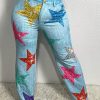 Slayr Women's Star Print Denim-Look Pants