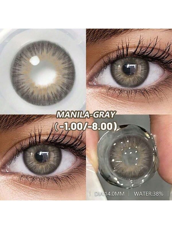 SHEIN 1pair Gray Invisible Contact Lenses