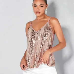 SHEIN BAE Sweetheart Sequins Cami Top