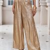 SHEIN Clasi Ladies Glossy Wide Leg Pants