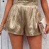 SHEIN Essnce Women's High Waist Metallic Fabric Summer Shorts