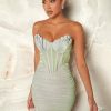 SHEIN Haute Shell Shaped Bustier Ruched Dress