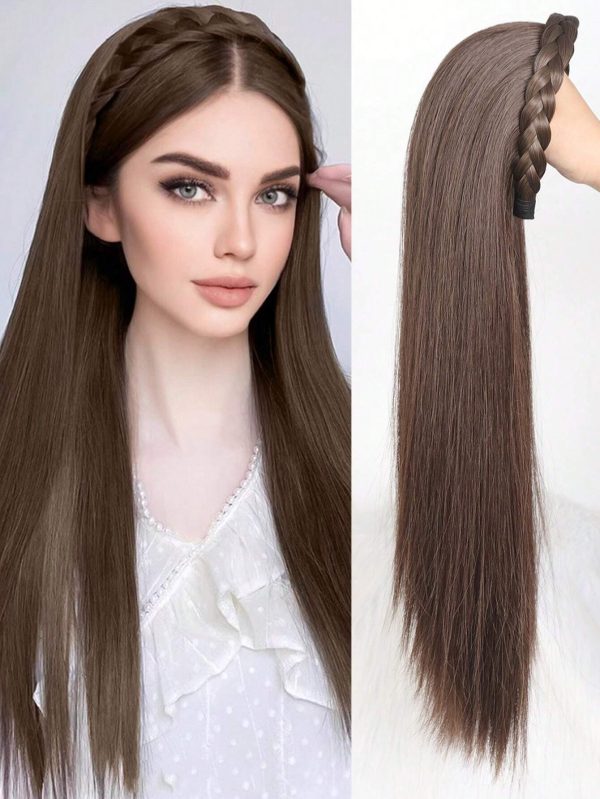 SHEIN Synthetic Long Straight Headband Half Wig Clip In Hair Extension