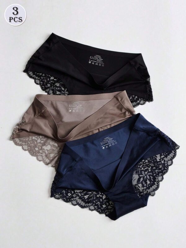 SHEIN 3pcs Set Ladies' Sexy Ice Silk Triangle Panties