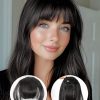 SHEIN Clip In Bangs 8 Inch Hair Bangs Clip In Hair Extensions Black