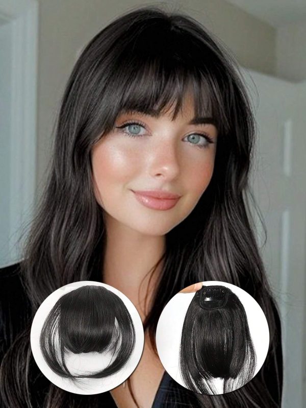 SHEIN Clip In Bangs 8 Inch Hair Bangs Clip In Hair Extensions Black