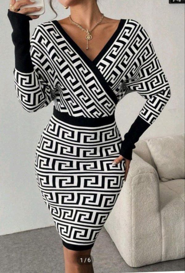 Zigzag sweater dress