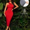 SHEIN SXY One Shoulder Solid Bodycon Dress